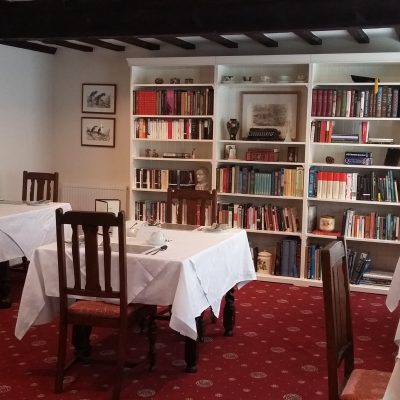 Our breakfast room and library, feel free to browse over a leisurely breakfast